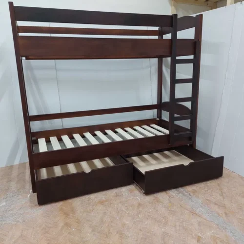 Pat supraetajat din lemn masiv