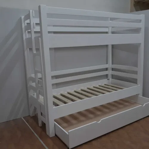 Pat etajat din lemn masiv 200x90cm