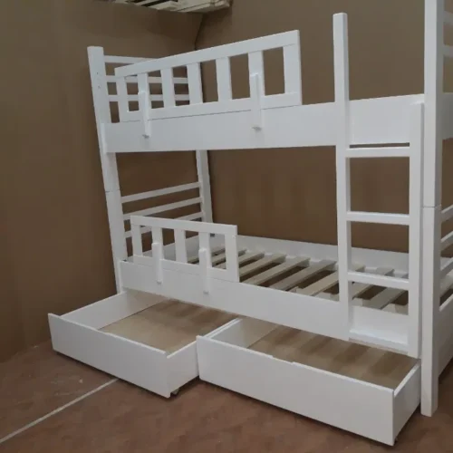 Pat supraetajat cu doua locuri 90x200cm