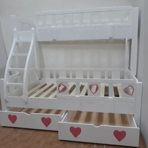 Pat etajat pe comanda din lemn masiv 200x120 cm, 200x140 cm si 200x90 cm