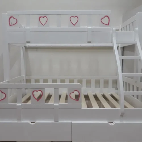 Pat supraetajat din lemn masiv fabricat in Romania