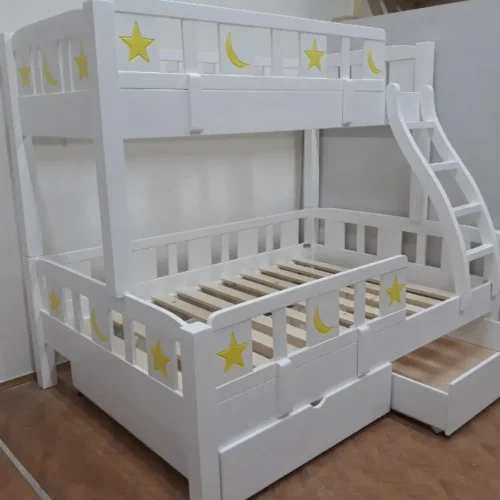 Pat supraetajat din lemn masiv 200x90 cm, 200x120 cm si 200x140 cm