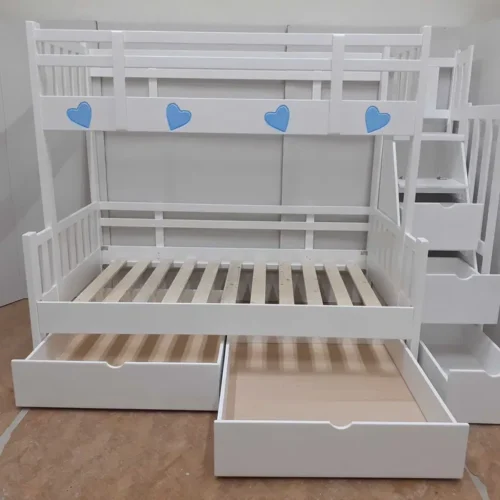 pat supraetajat din lemn masiv pentru copii 3521