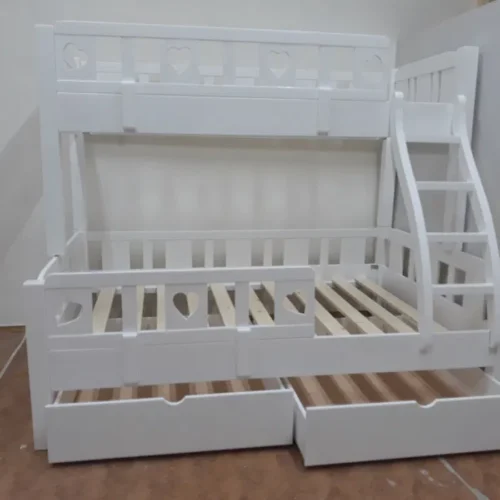 Pat surpaetajat din lemn masiv, fabricat manual in Romania, 200x90 cm, 200x120cm, 200x140cm