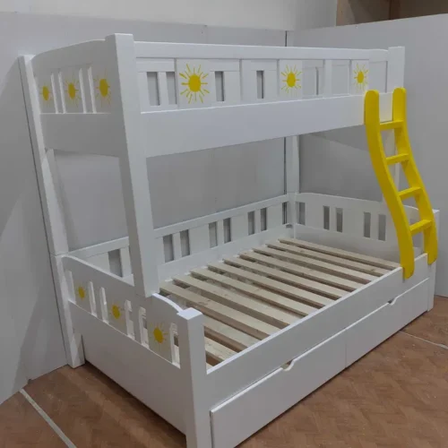 Pat supraetajat din lemn masiv la comanda, fabricat in Romania, 200x90 cm, 200x120 cm, 200x140 cm