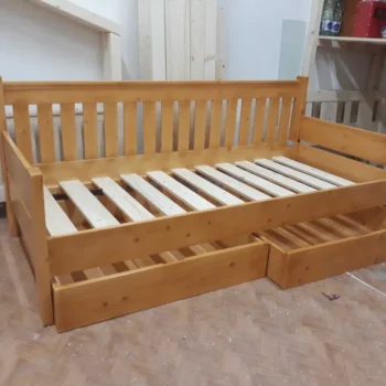 Pat de o persoana cu sertare depozitare