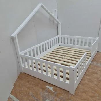 Pat Montessori din lemn masiv cu doua locuri