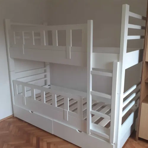 Pat etajat din lemn masiv 200x90 cm. Comanda acum de la Mobila GDI, producator de mobilier din lemn masiv.
